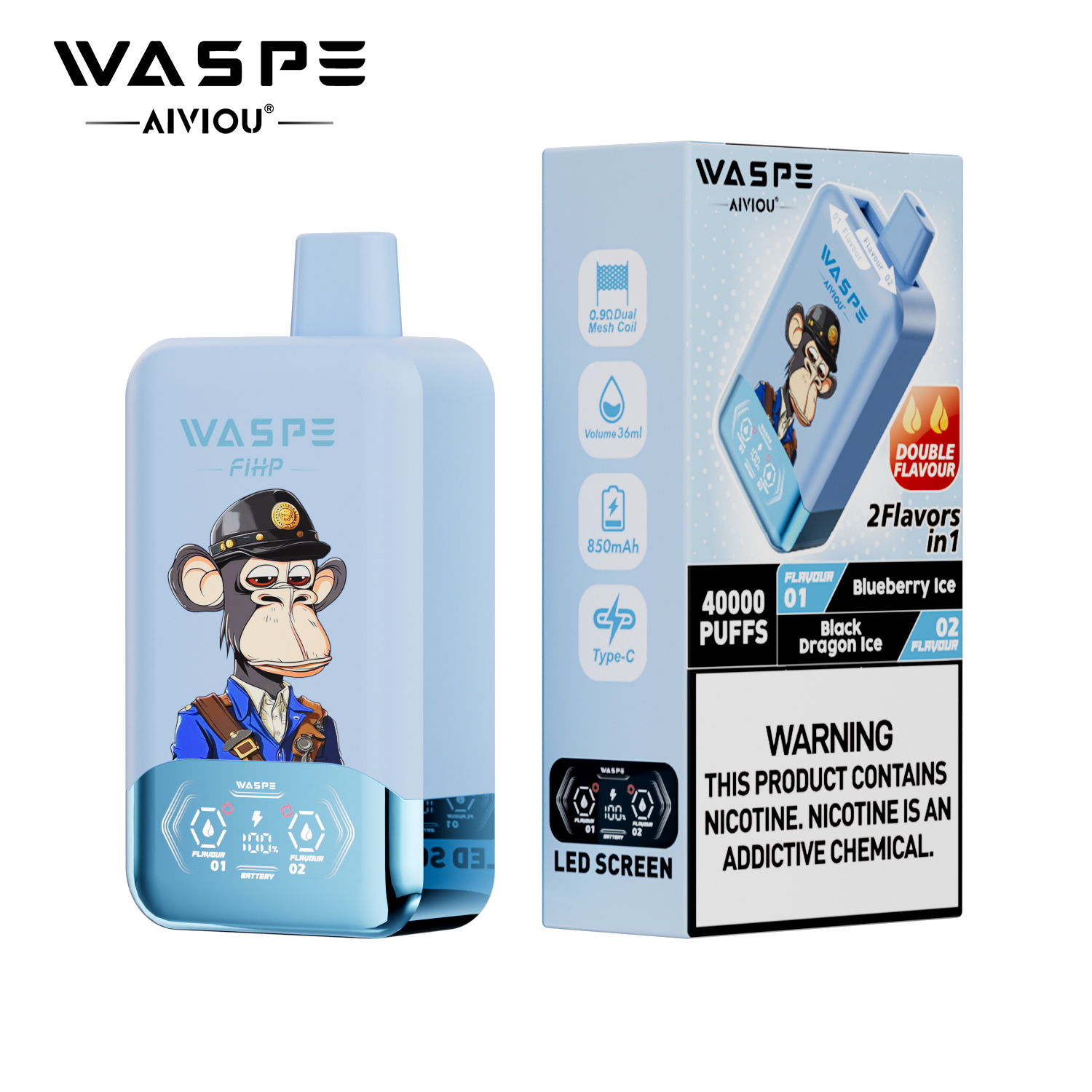 Waspee 40k Black Dragon Ice & Blueberry Ice