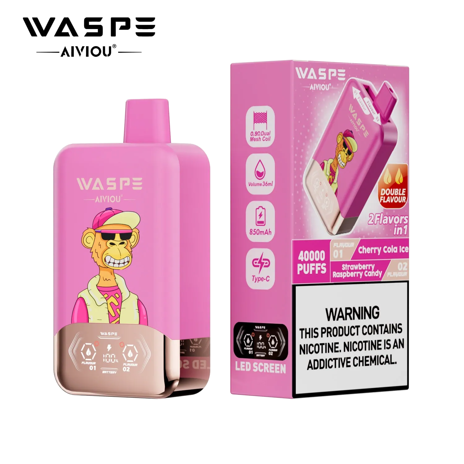 Waspee 40K Cherry Cola & Strawberry Raspberry Candy