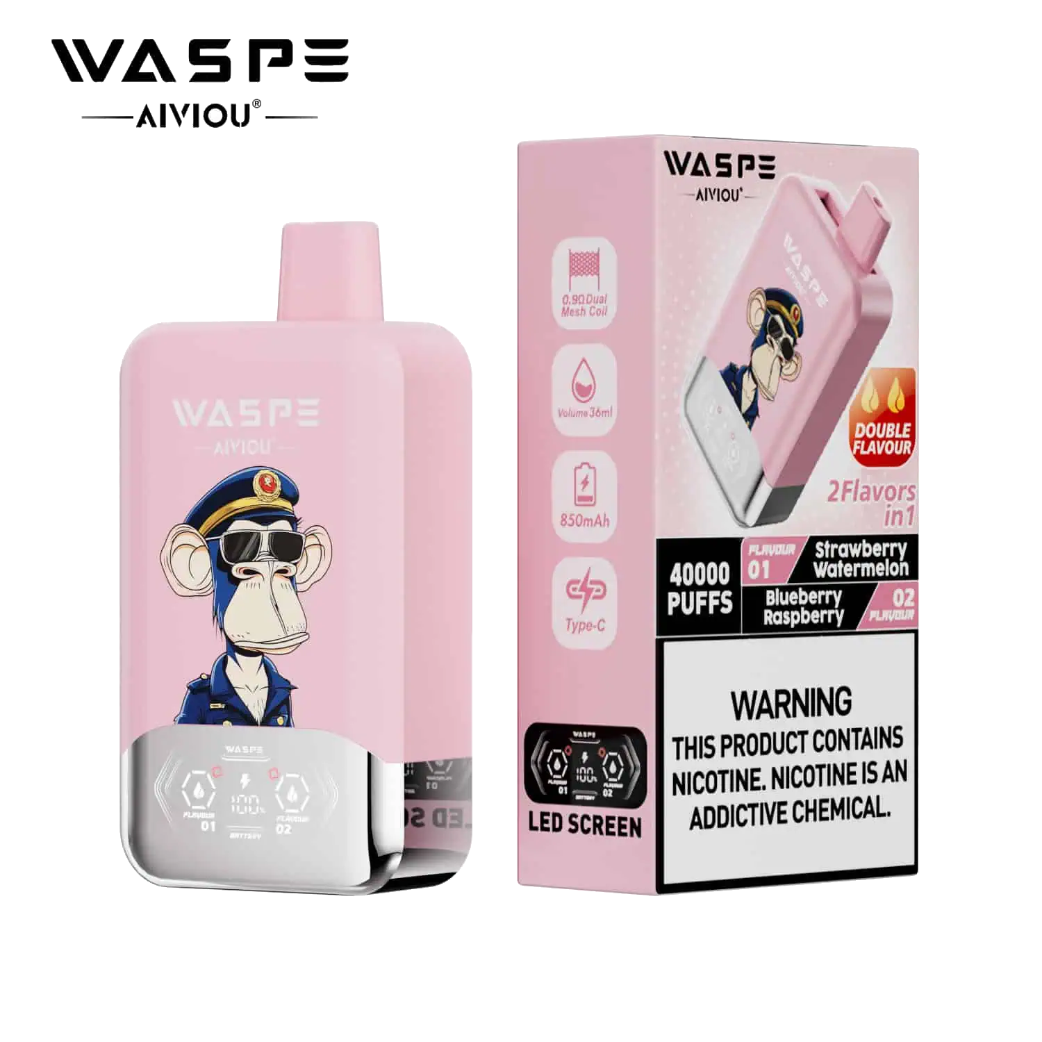Waspee 40k Strawberry Watermelon & Blueberry Raspberry